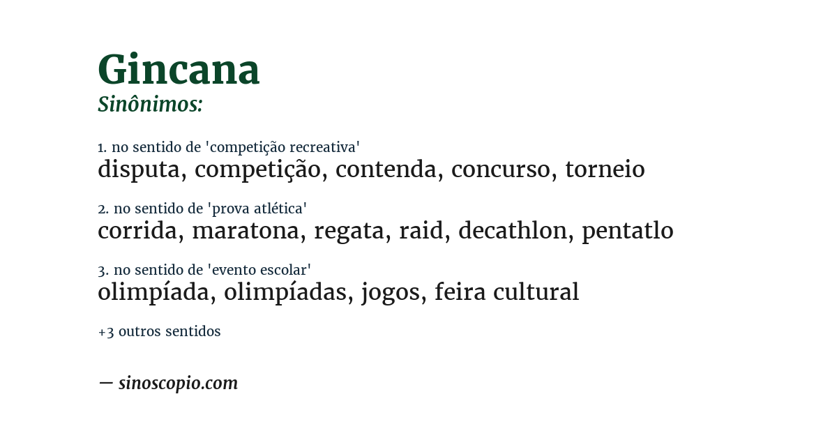 Sinônimo de gincana