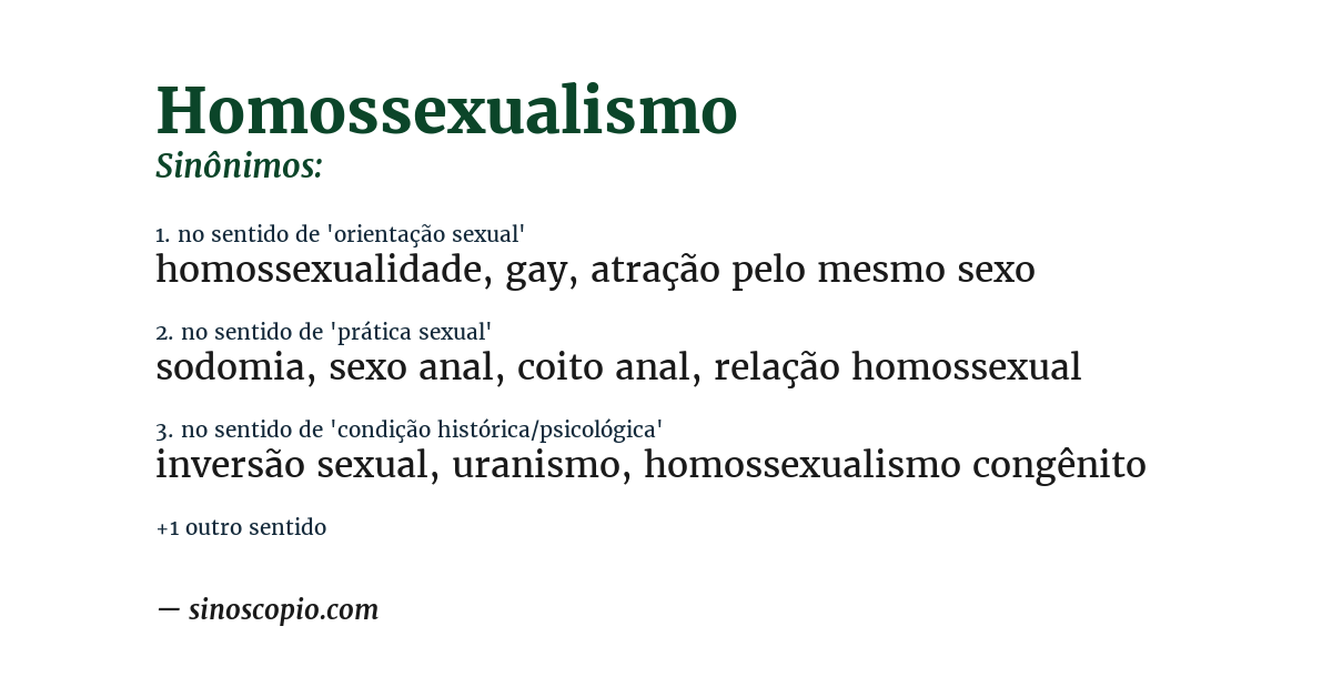 Sinônimo de homossexualismo