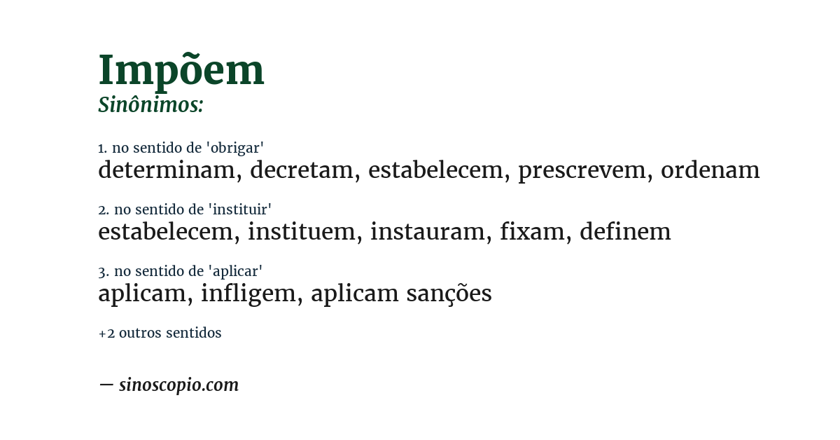 Sinônimo de impõem