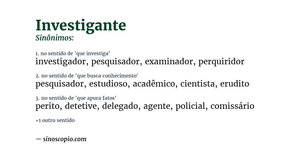 Sinônimo de investigante