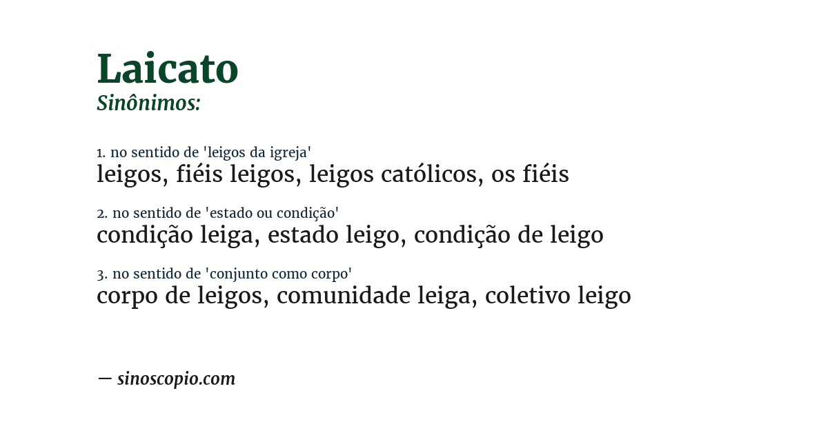 Sinônimo de laicato