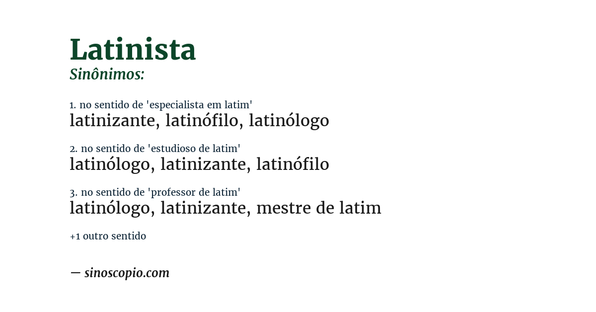 Sinônimo de latinista