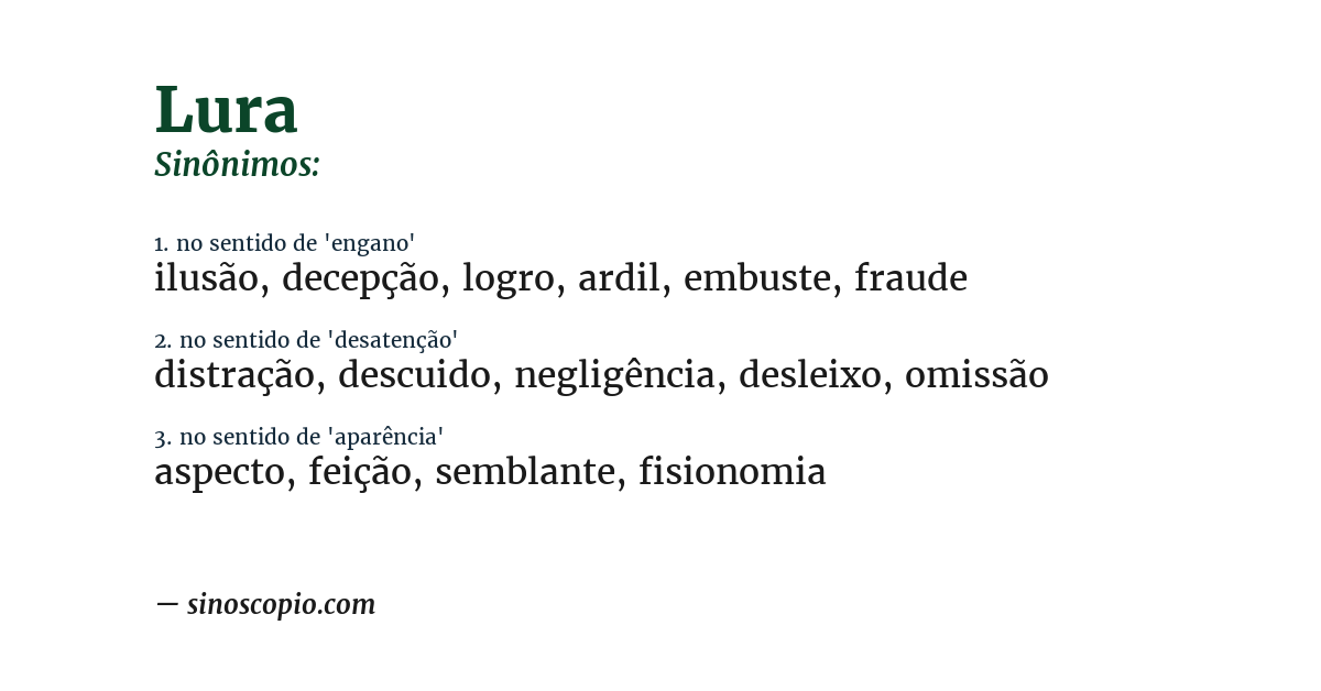 Sinônimo de lura
