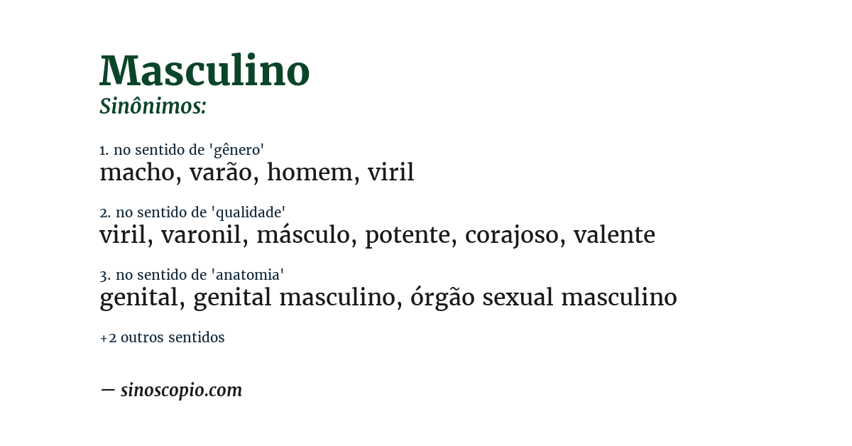 Sinônimo de masculino