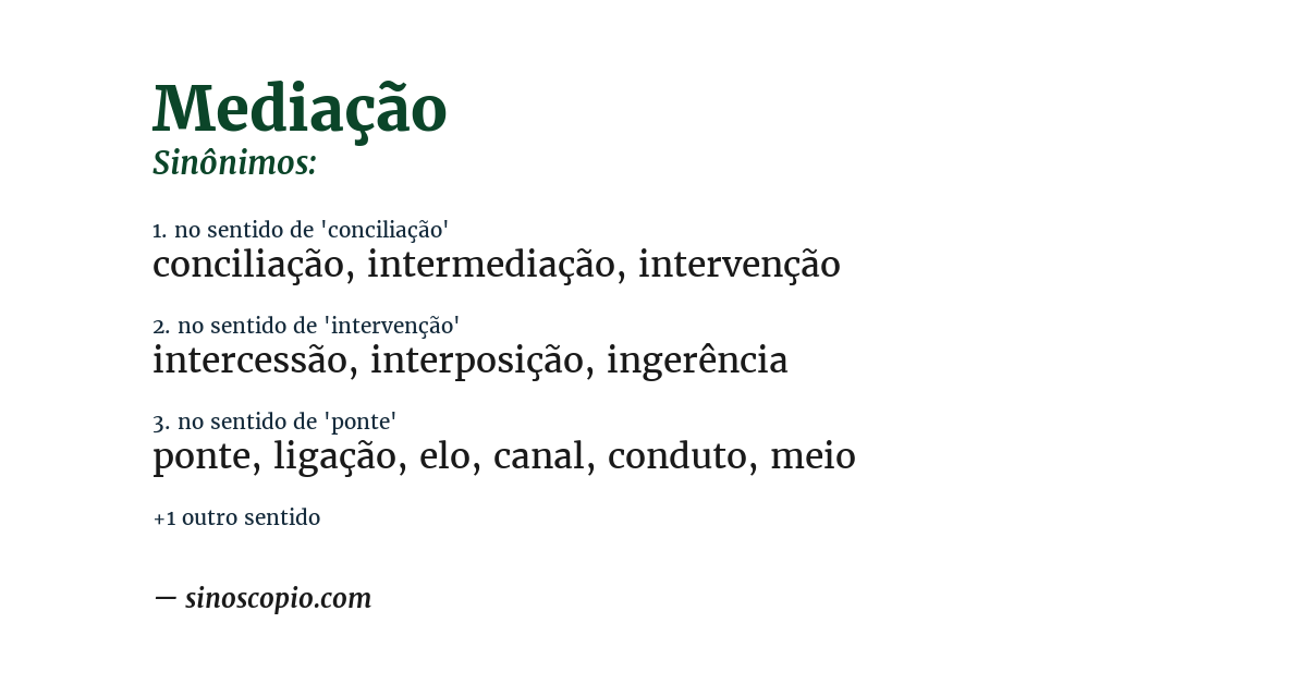 Sinônimo de mediação