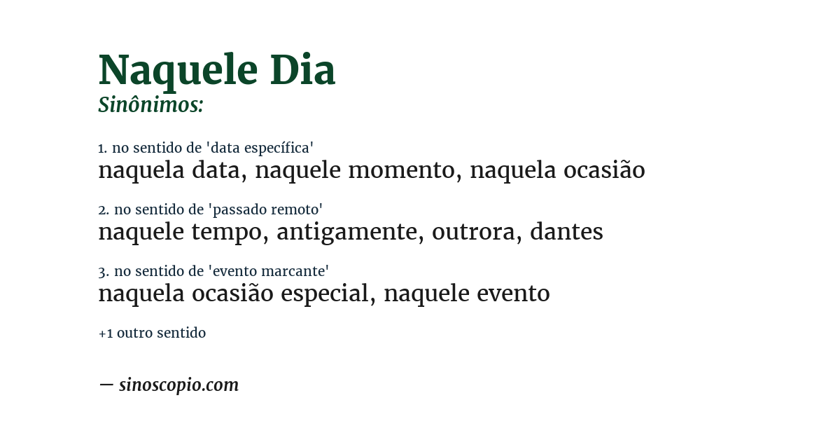 Sinônimo de naquele dia