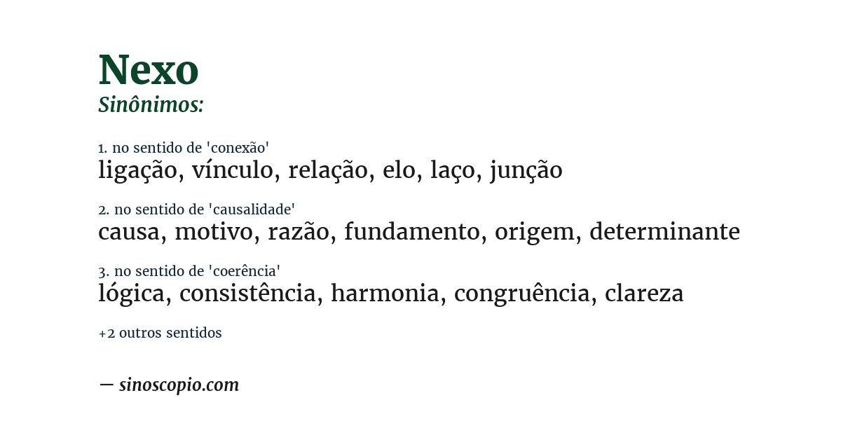 Sinônimo de nexo