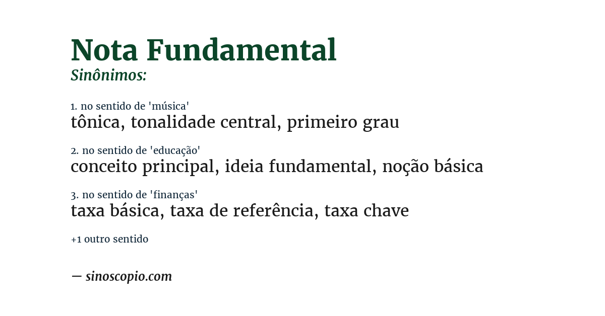 Sinônimo de nota fundamental