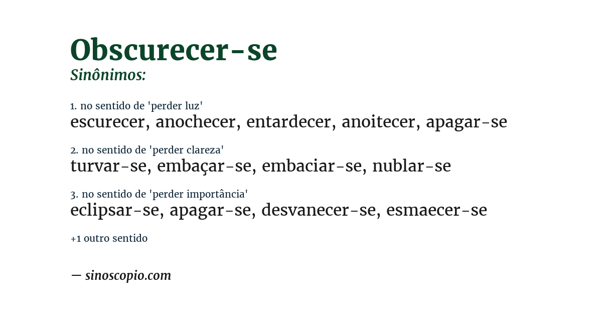 Sinônimo de obscurecer-se