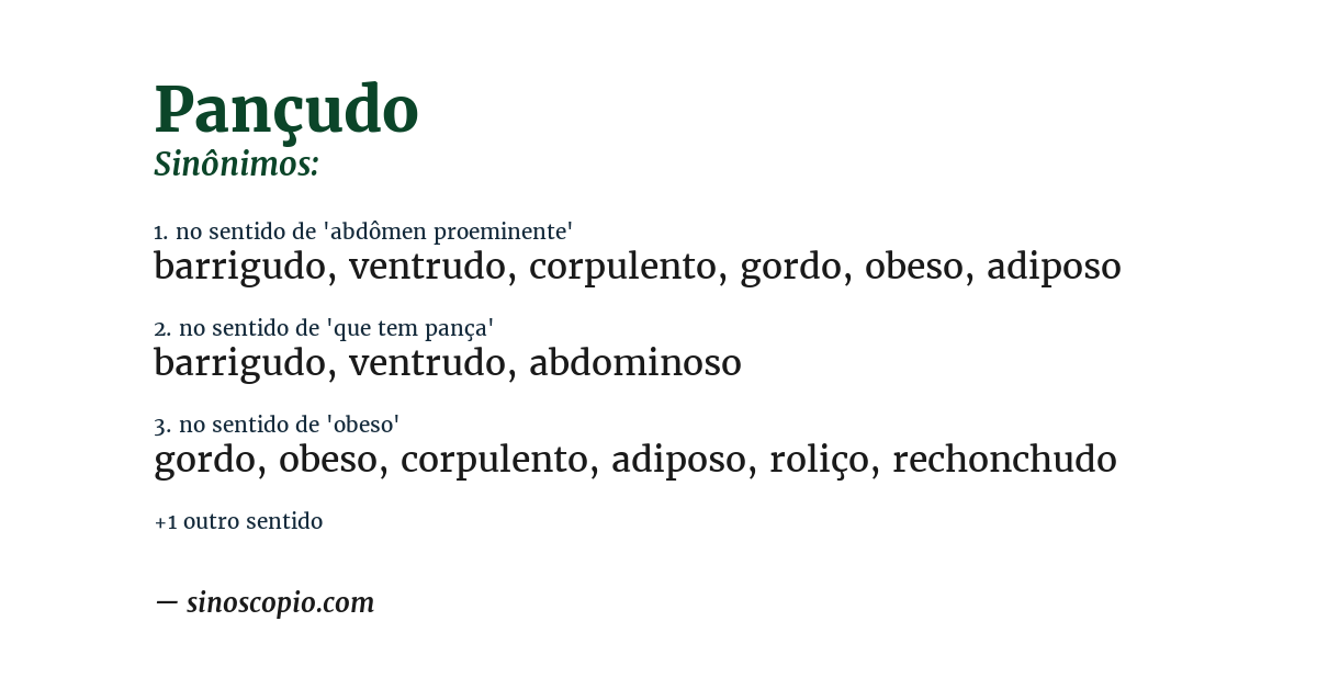 Sinônimo de pançudo