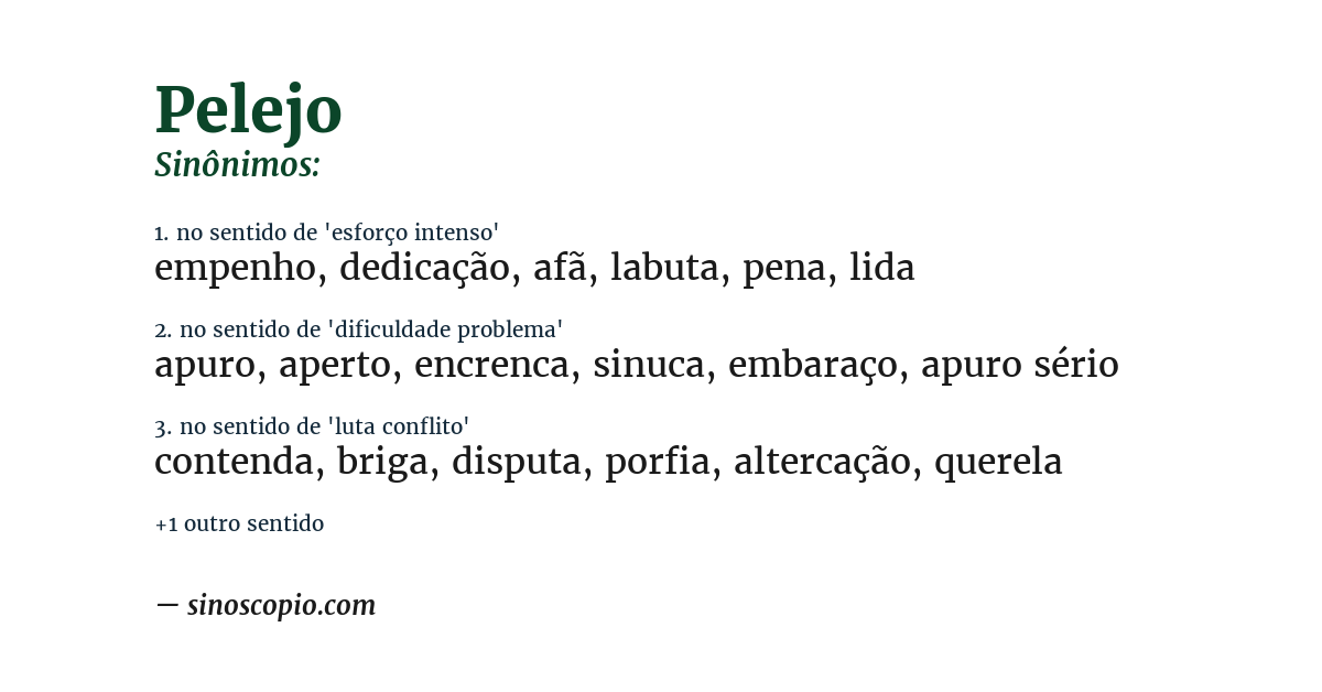 Sinônimo de pelejo