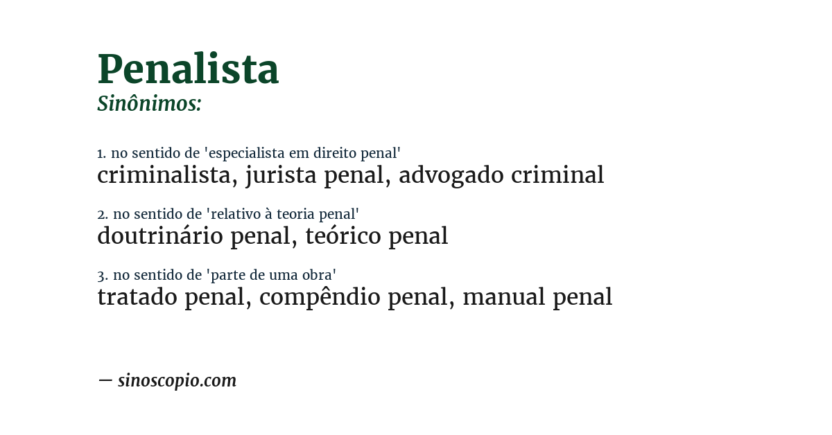 Sinônimo de penalista