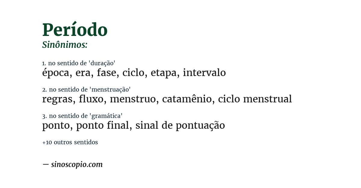 Sinônimo de período