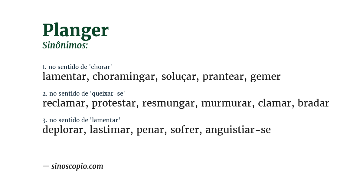 Sinônimo de planger