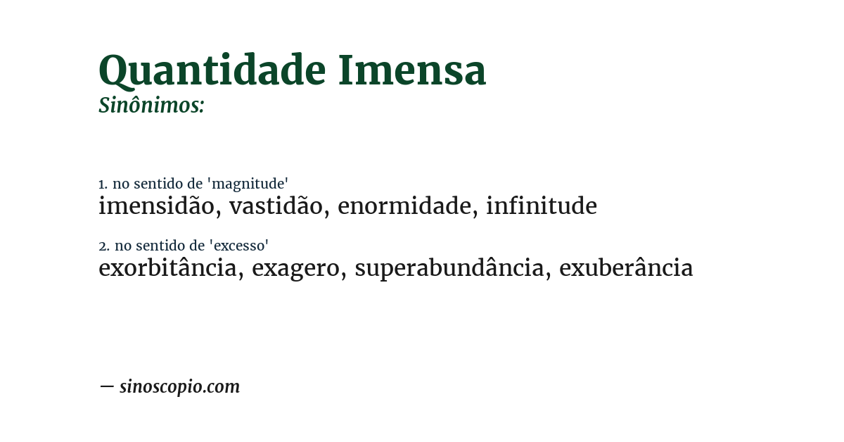 Sinônimo de quantidade imensa