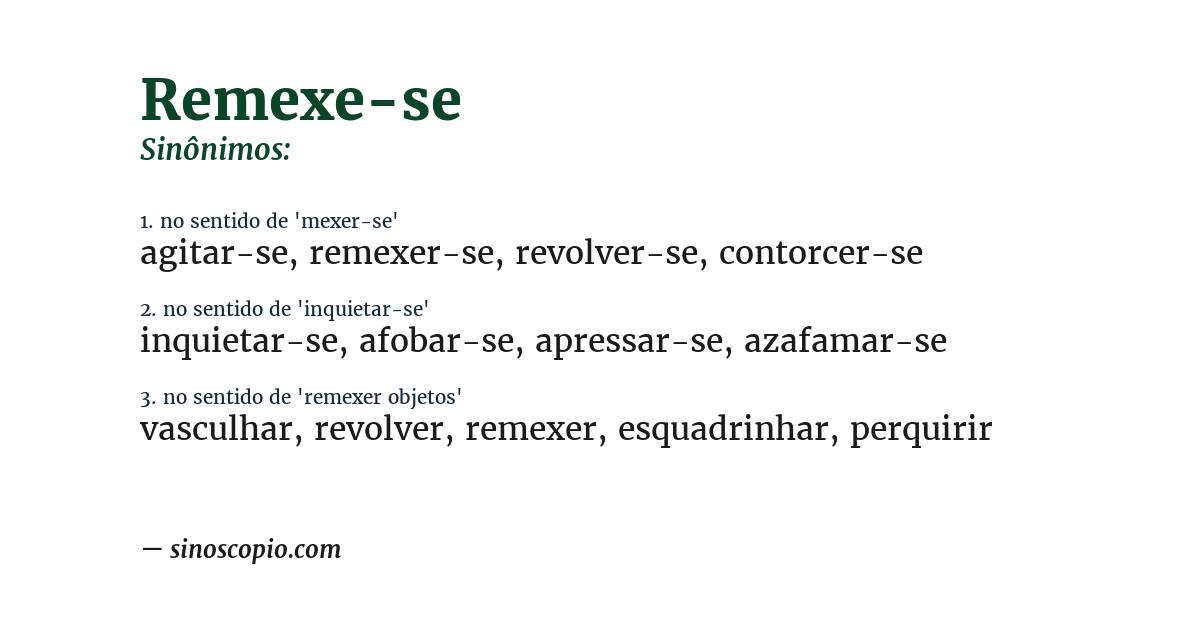 Sinônimo de remexe-se