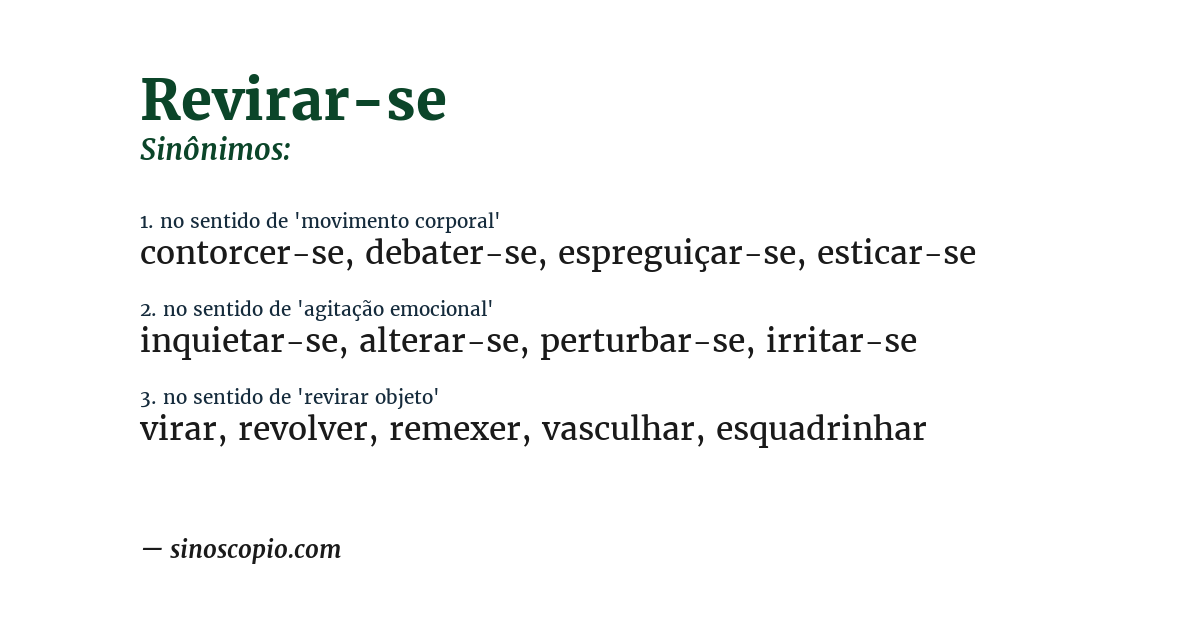 Sinônimo de revirar-se