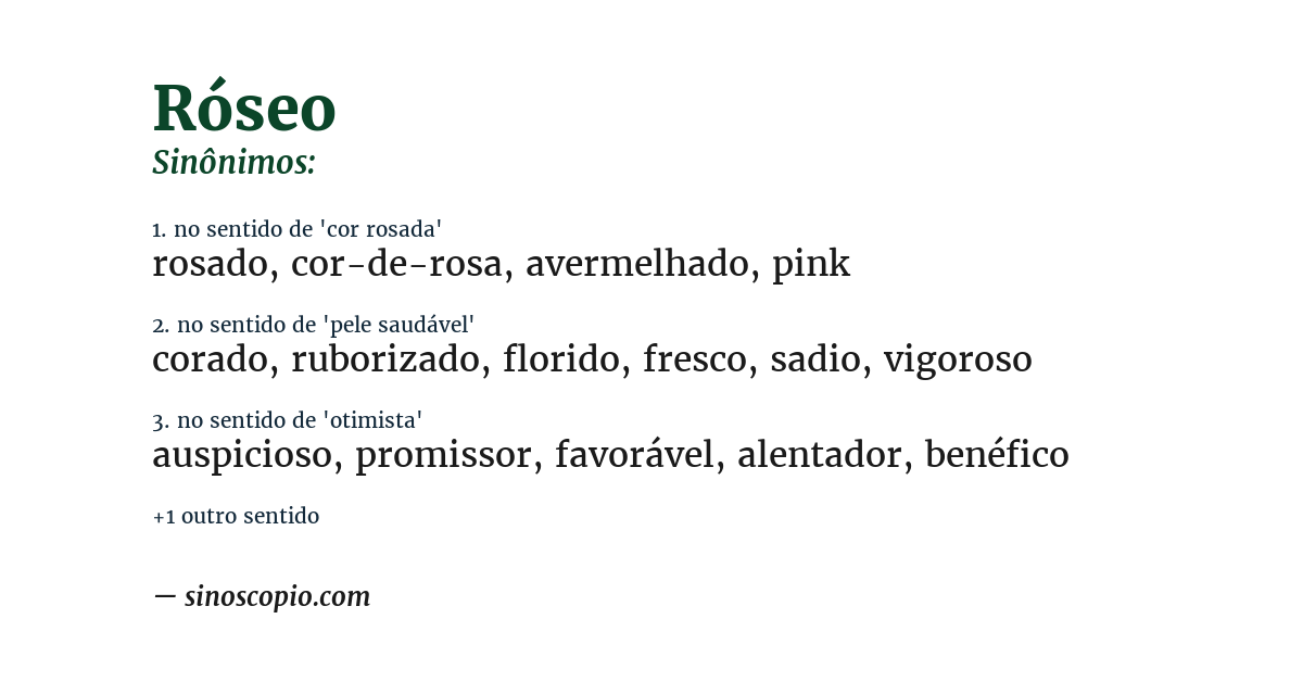 Sinônimo de róseo