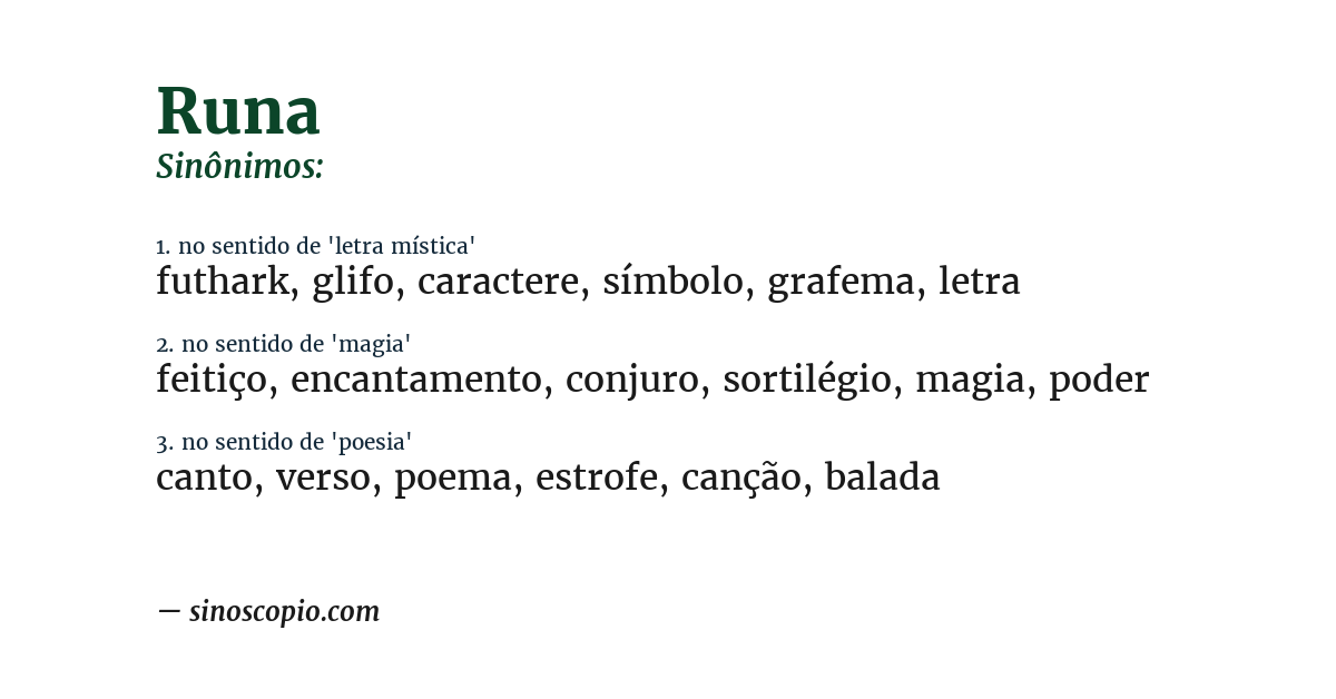 Sinônimo de runa