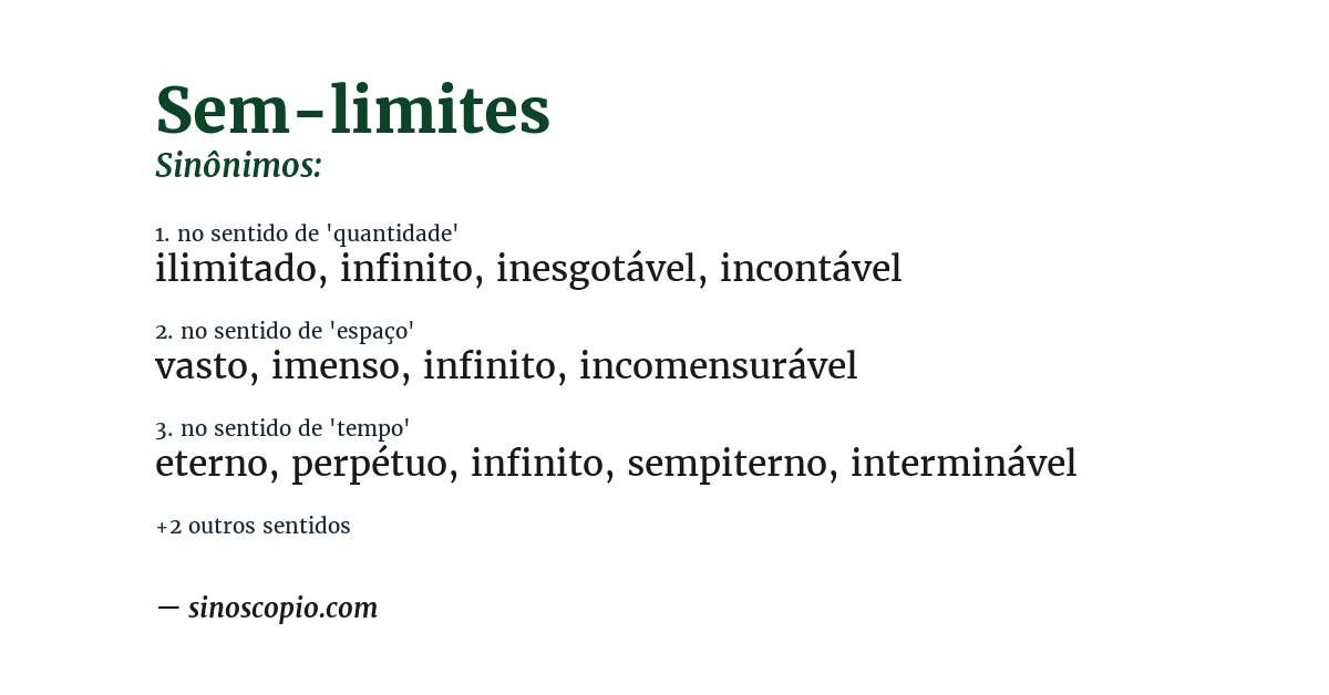 Sinônimo de sem-limites