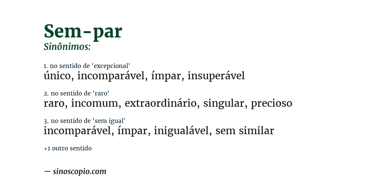 Sinônimo de sem-par