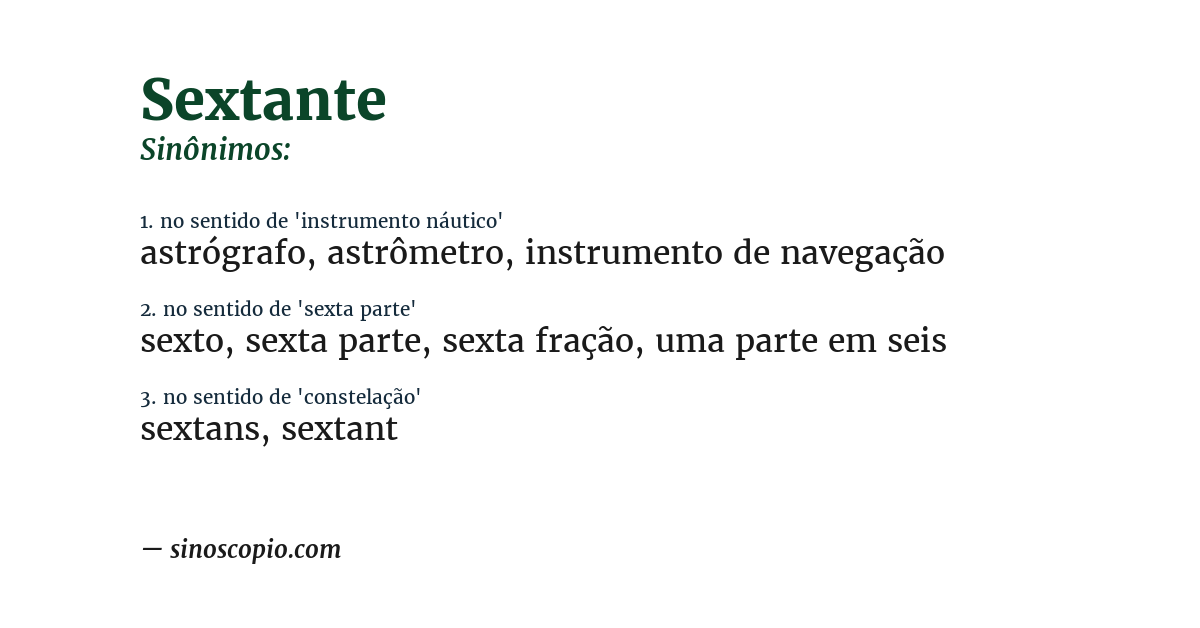 Sinônimo de sextante