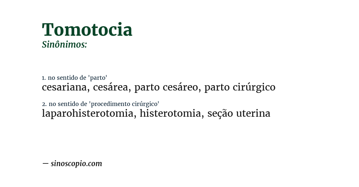 Sinônimo de tomotocia