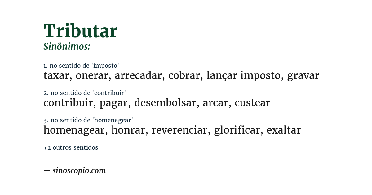 Sinônimo de tributar