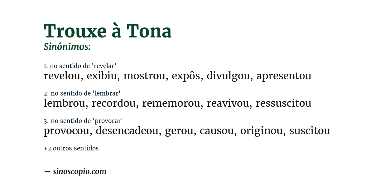 Sinônimo de trouxe à tona