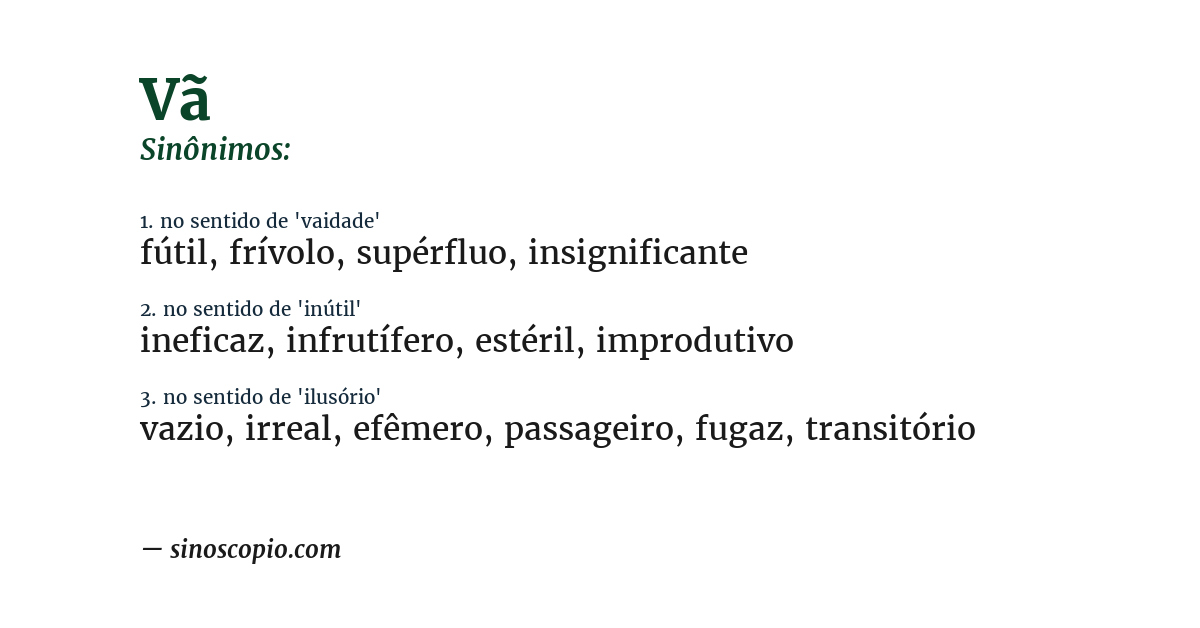 Sinônimo de vã