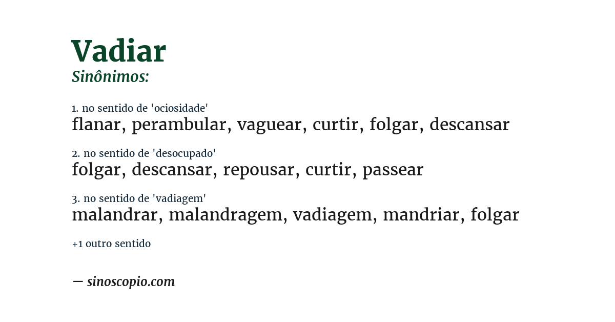 Sinônimo de vadiar