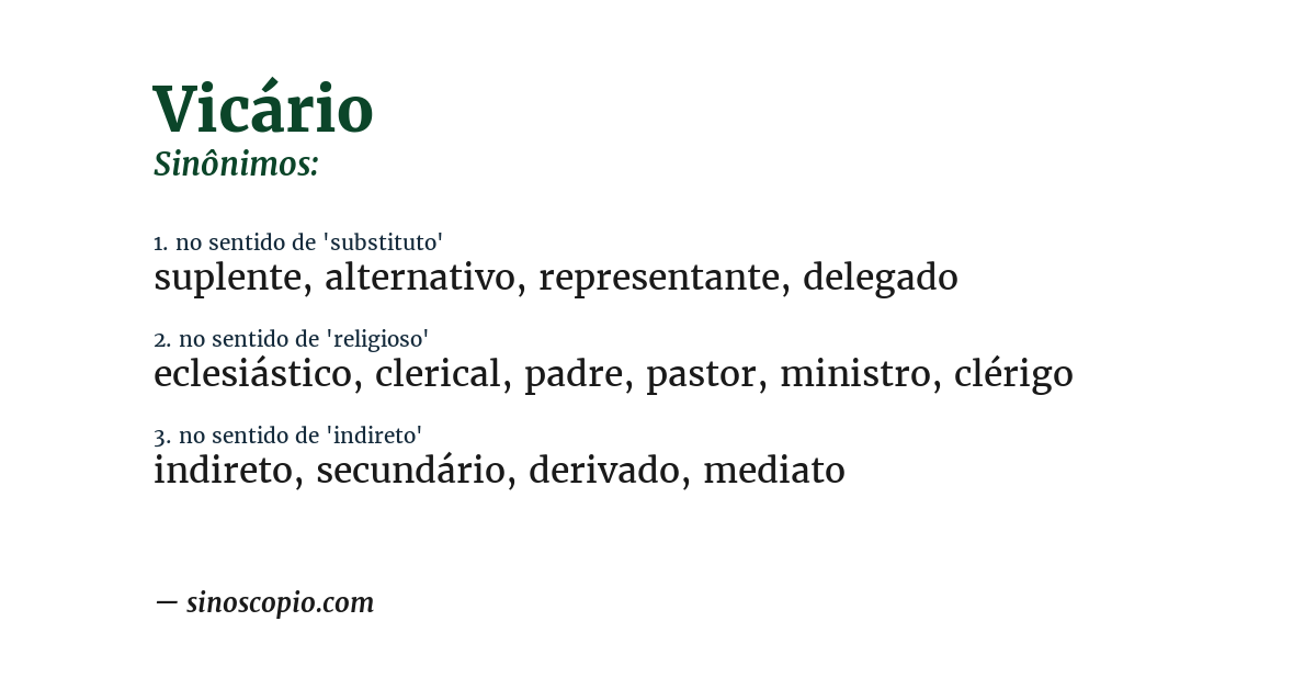 Sinônimo de vicário