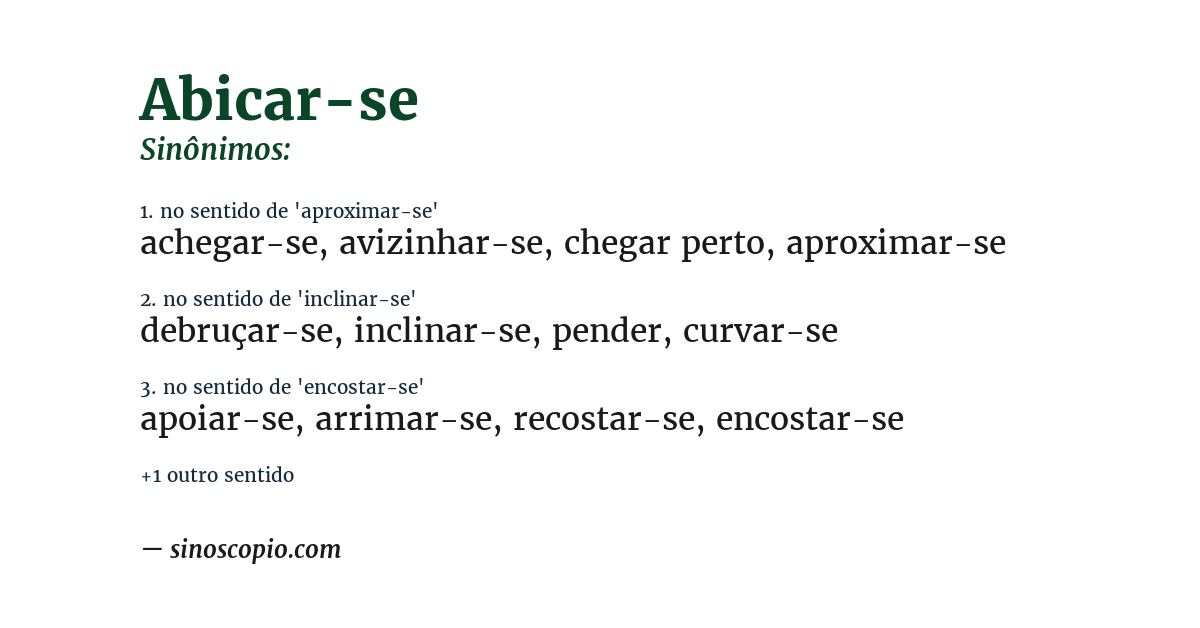Sinônimo de abicar-se