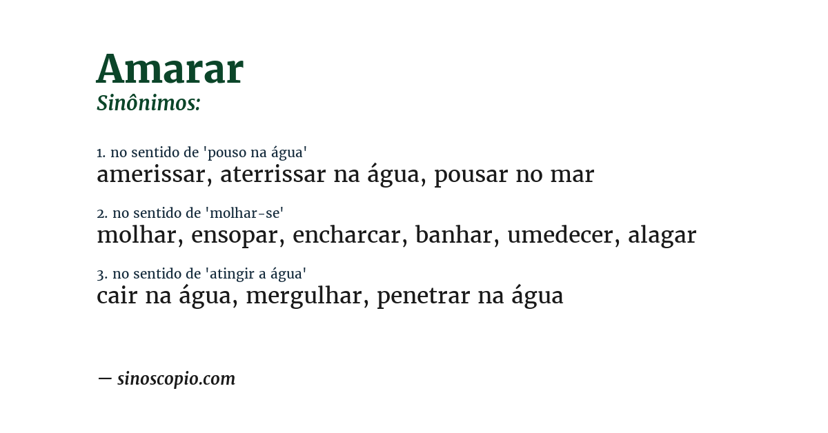 Sinônimo de amarar