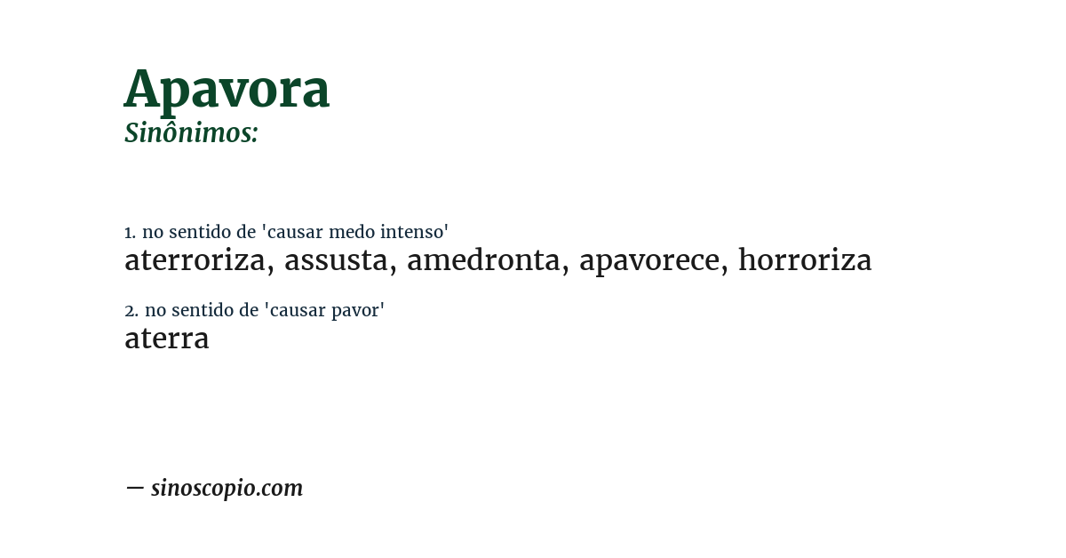 Sinônimo de apavora