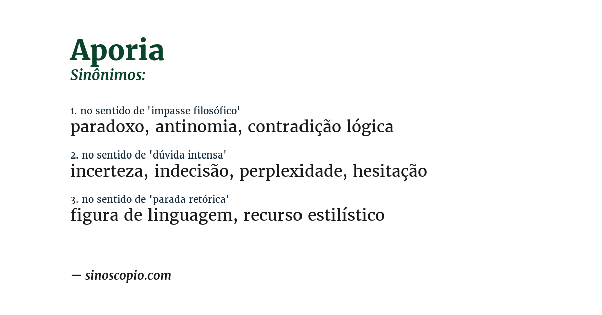 Sinônimo de aporia