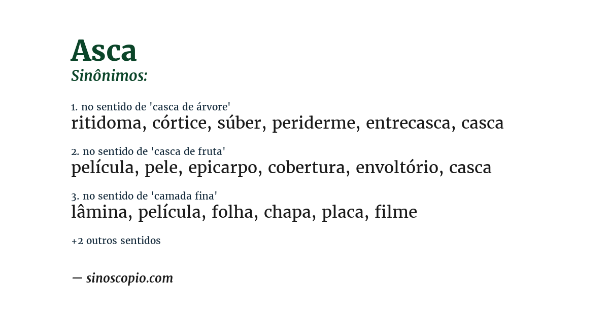 Sinônimo de asca