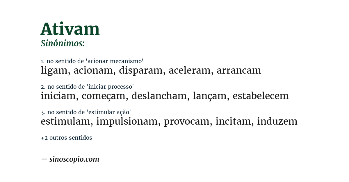 Sinônimo de ativam