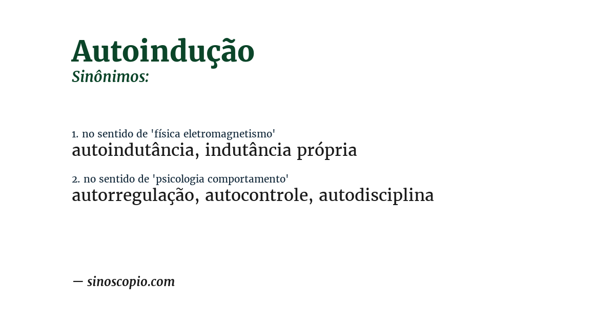 Sinônimo de autoindução