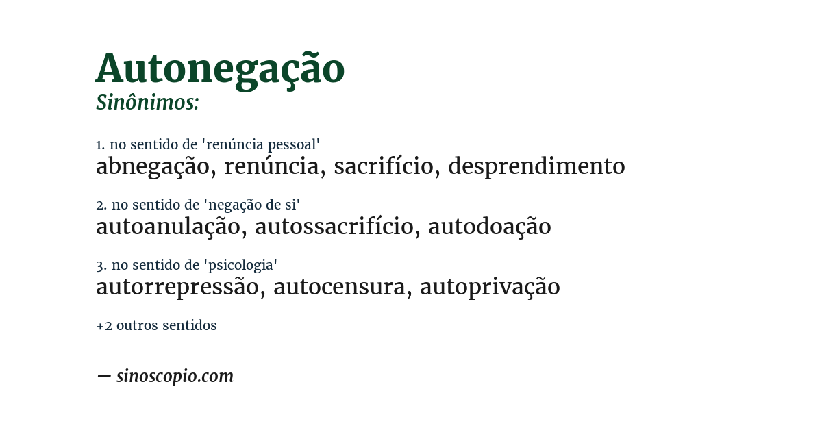 Sinônimo de autonegação