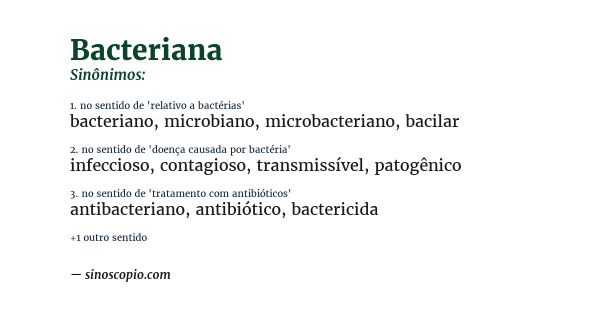 Sinônimo de bacteriana