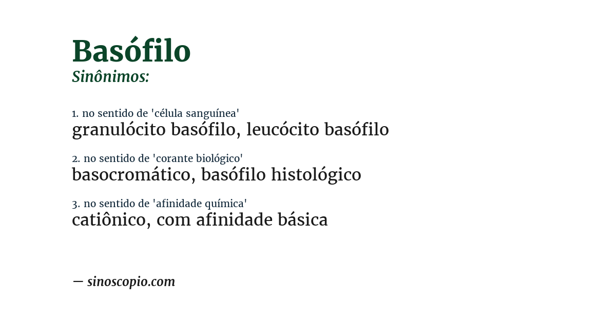 Sinônimo de basófilo
