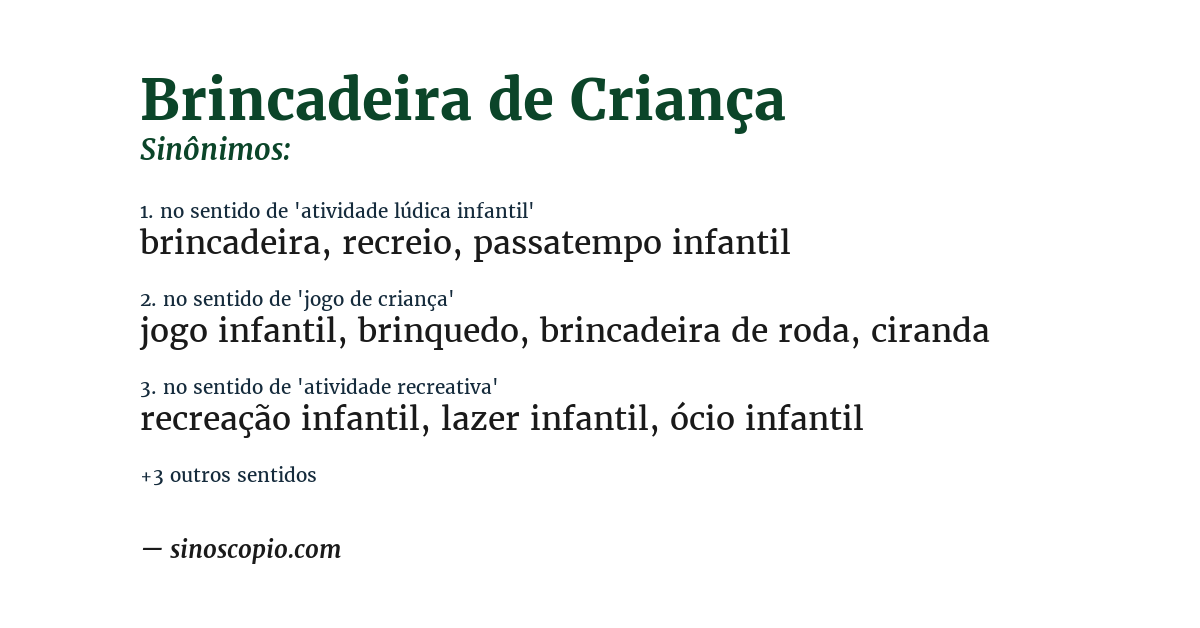 Sinônimo de brincadeira de criança