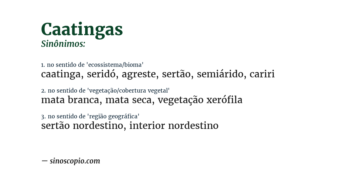 Sinônimo de caatingas