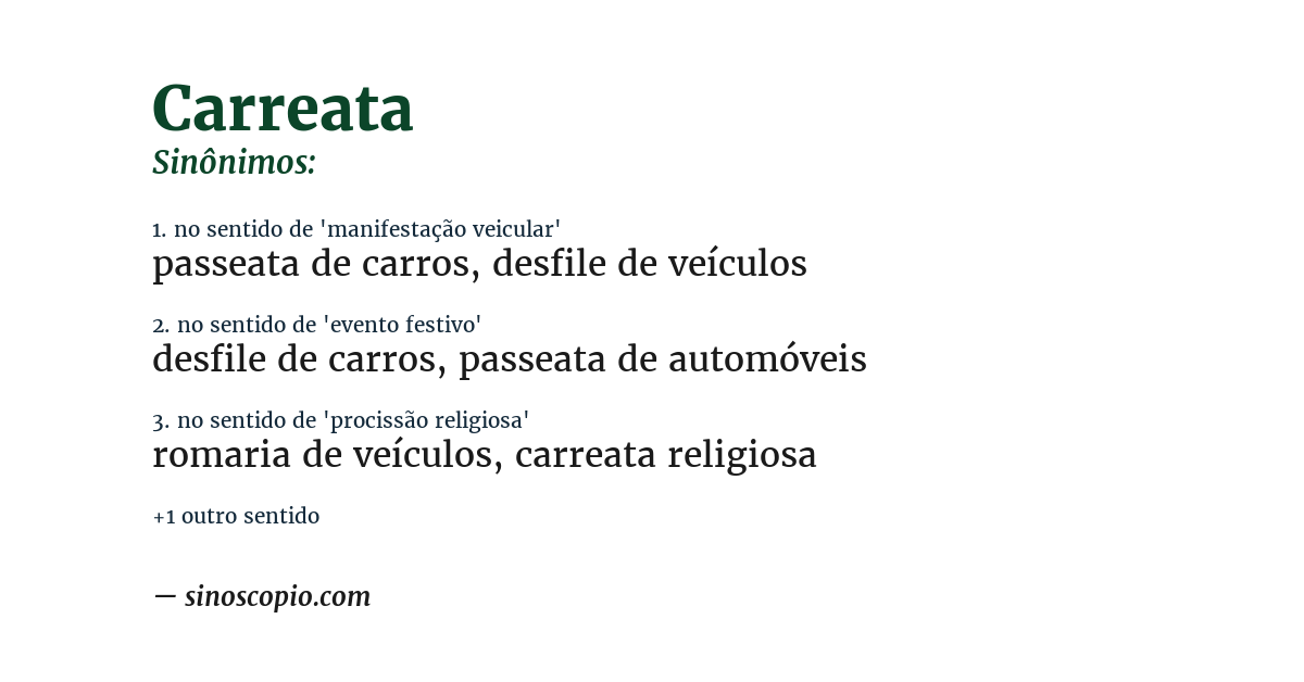 Sinônimo de carreata