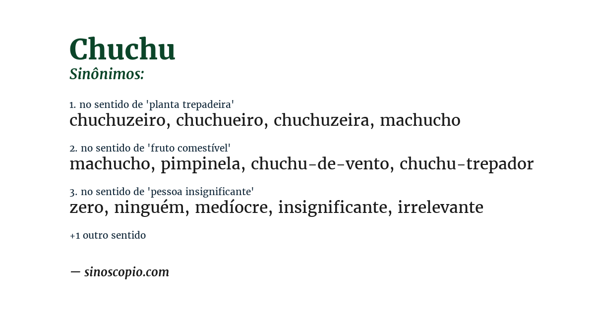 Sinônimo de chuchu