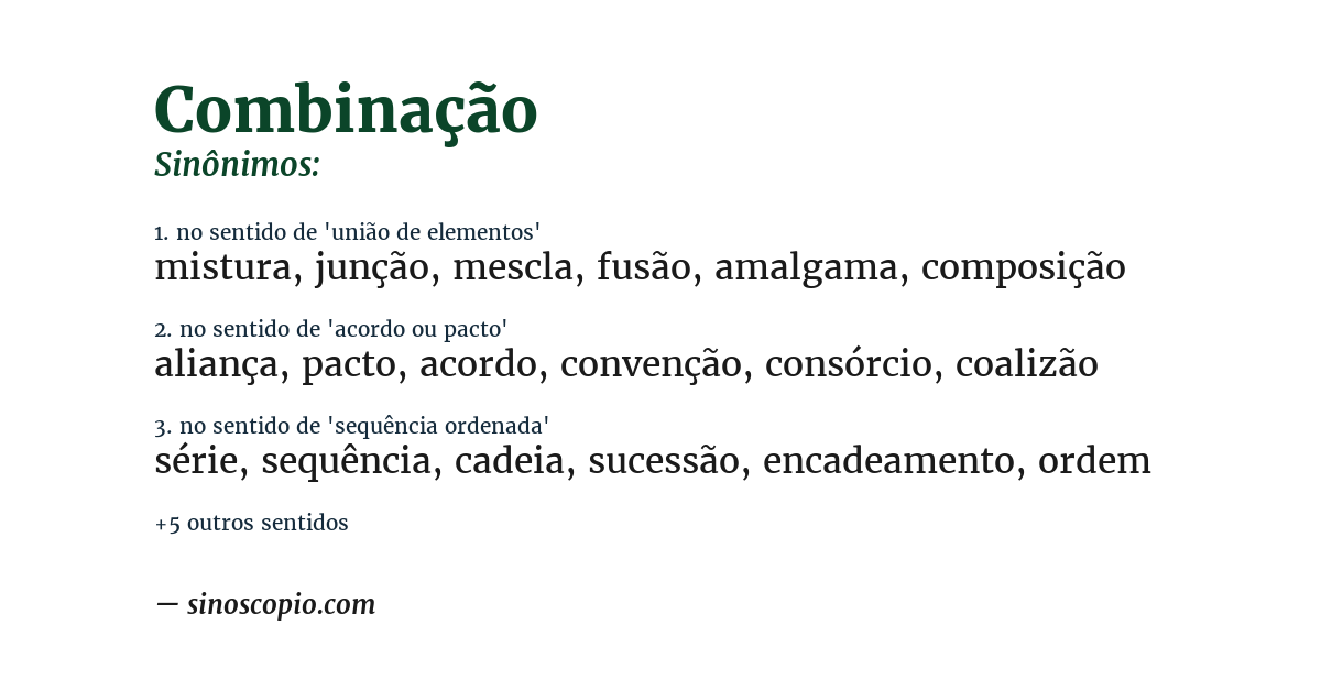Sinônimo de combinação