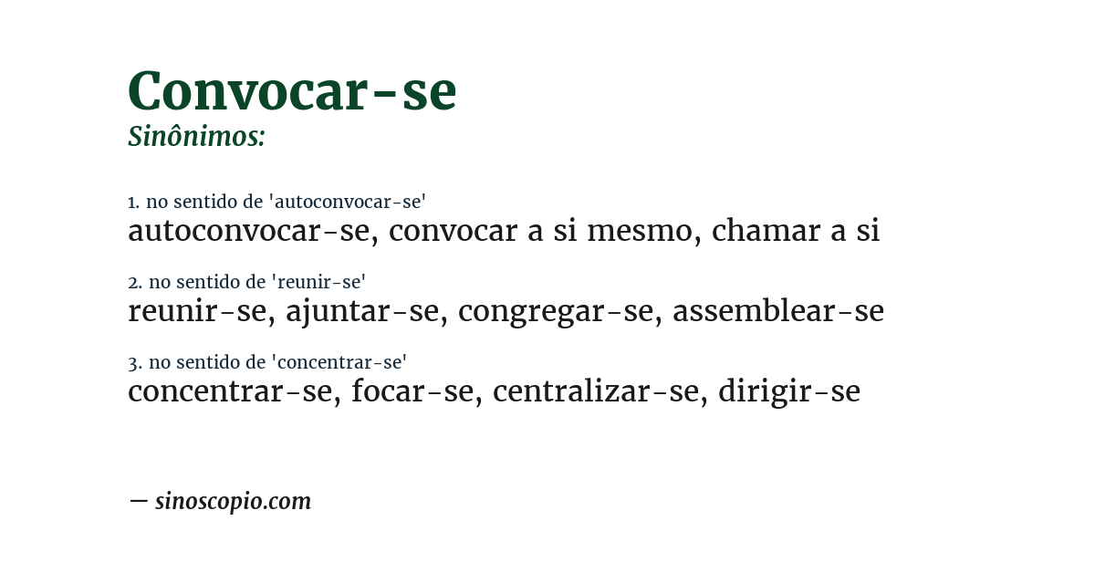 Sinônimo de convocar-se