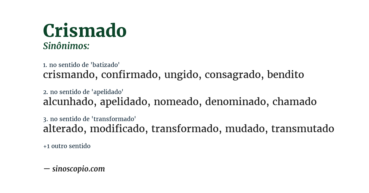 Sinônimo de crismado