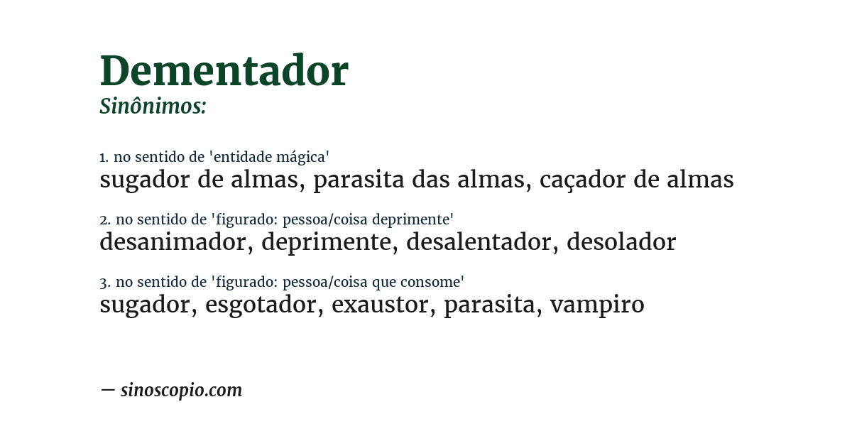 Sinônimo de dementador